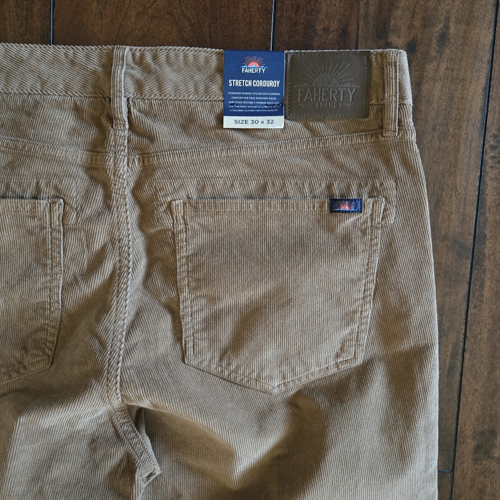 Faherty Stretch Corduroy 5-Pocket Men's Pant Rum Raw Umber Garment Dyed 30x32 - Picture 8 of 16